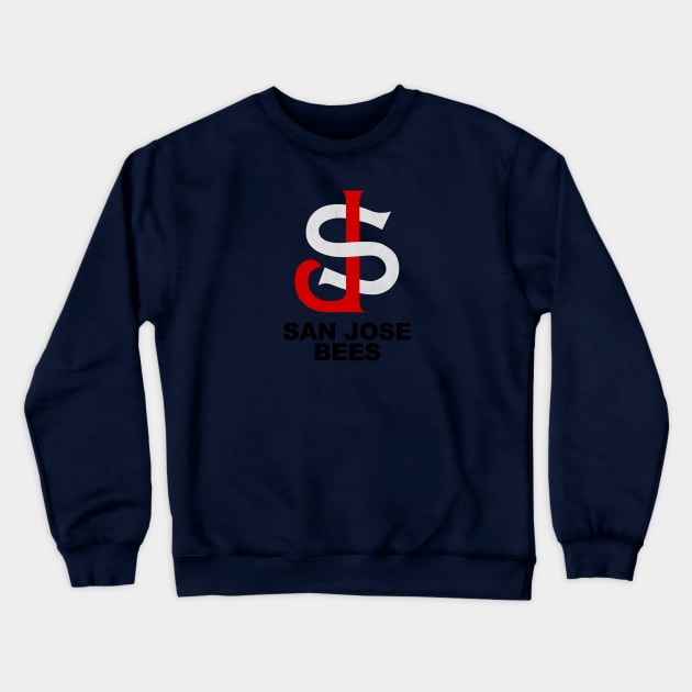 Defunct San Jose Bees Baseball Crewneck Sweatshirt by LocalZonly